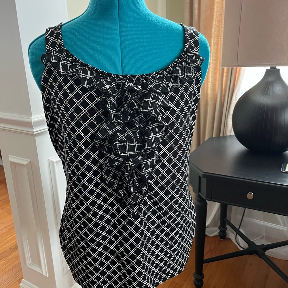 Black and White Checkered Women's Top